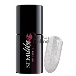 Oja UV Semilac 298 cu sclipici argintie Semilike 7 ml